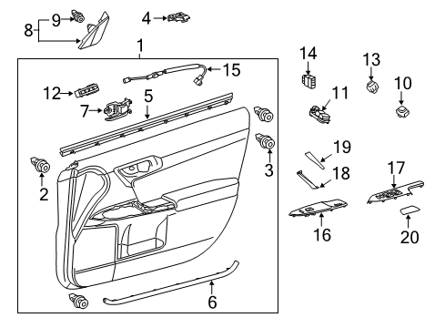 2011 Lexus CT200h Rear Door Motor Assy, Power Window Regulator Diagram for 85720-60300