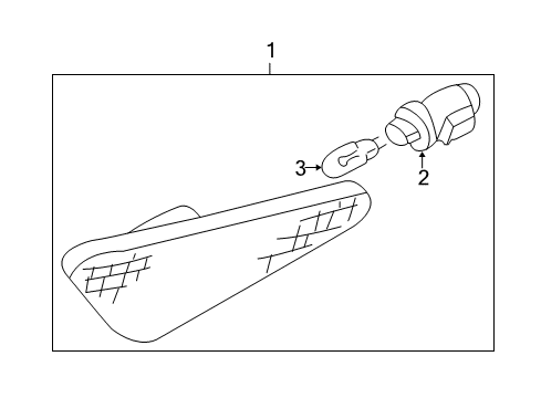 2004 Infiniti I35 Bulbs Lamp Assembly-Rear Side Marker, RH Diagram for 26190-3Y300