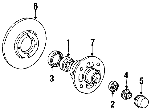 1985 Toyota Corolla Wheels Center Cap Diagram for 42603-12120