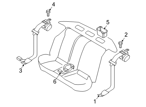 Diagram for 2011 Nissan Altima Seat Belt 