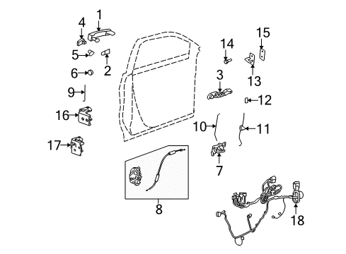 2007 Saturn Outlook Front Door Lock Knob Diagram for 15801423