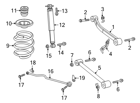 2018 Jeep Wrangler Rear Suspension Rear Coil Spring Diagram for 68253590AA