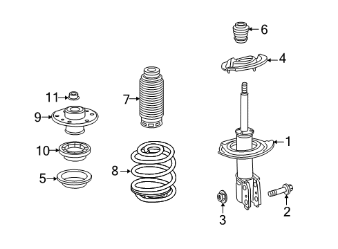 2007 Pontiac Torrent Struts & Components - Front Front Spring Diagram for 15833634