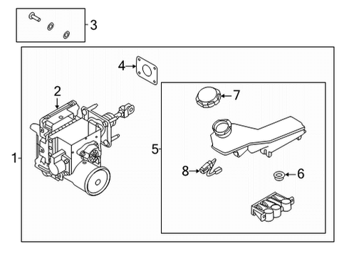 2022 Hyundai Tucson Dash Panel Components INTEGRATED ELECTRIC BOOSTER Diagram for 58500-P0100