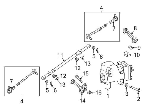 2020 Nissan Titan XD Steering Column & Wheel, Steering Gear & Linkage Bolt Diagram for 48361-1PA0B