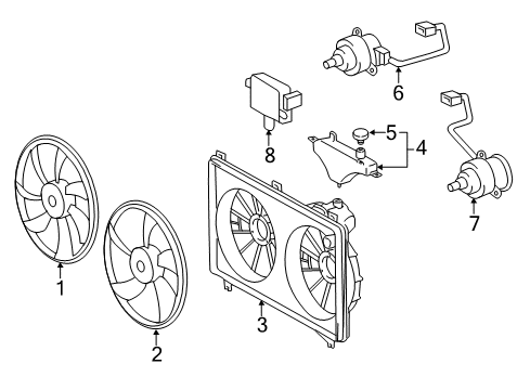 2015 Lexus GS450h Cooling System, Radiator, Water Pump, Cooling Fan Reserve Tank Assembly, R Diagram for 16470-31162
