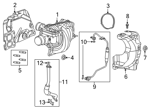 2020 Jeep Cherokee Turbocharger O Ring-Turbo Oil Drain Tube Diagram for 68374710AA