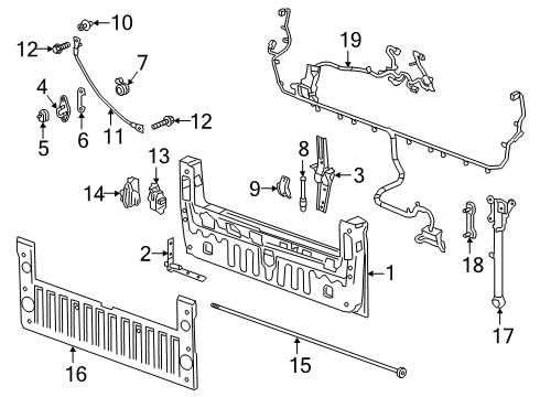 2019 GMC Sierra 1500 Tail Gate Hinge Cover Diagram for 84651567