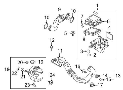 2009 Kia Optima Filters Cover-Air Cleaner Diagram for 281112G500