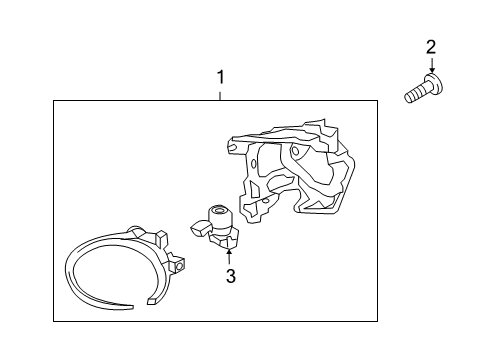 2012 Hyundai Santa Fe Bulbs Front Driver Side Fog Light Assembly Diagram for 92201-2B500