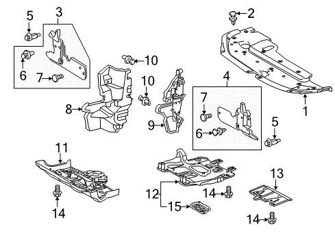 2018 Lexus GX460 Splash Shields Rear Seal Clip Diagram for 90467-10186