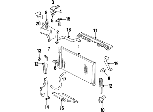 1997 Pontiac Bonneville Radiator & Components Radiator Assembly Diagram for 52493120