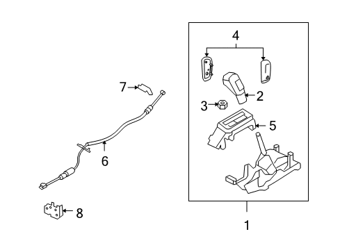 2009 Lincoln MKX Gear Shift Control - AT Shift Knob Cap Diagram for 8A1Z-7A214-A