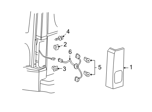 2008 Hummer H3 Tail Lamps Socket & Wire Diagram for 10395344