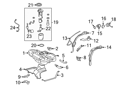 2019 Toyota Corolla Senders Suction Tube Diagram for 77209-02230