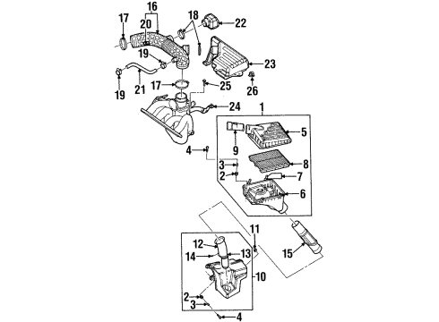 2000 Daewoo Leganza Powertrain Control Resonator Spacer Diagram for 96300905
