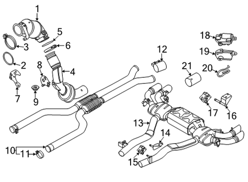 2020 BMW X5 Exhaust Components Exchange Catalytic Converter.Close To Engine Top Diagram for 18327856827