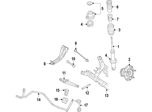 2014 Jeep Patriot Rear Suspension Components, Stabilizer Bar Bar-Rear Suspension Diagram for 5168662AA