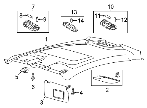 2016 Ford Fiesta Interior Trim - Roof Reading Lamp Assembly Diagram for 8A6Z-13776-C
