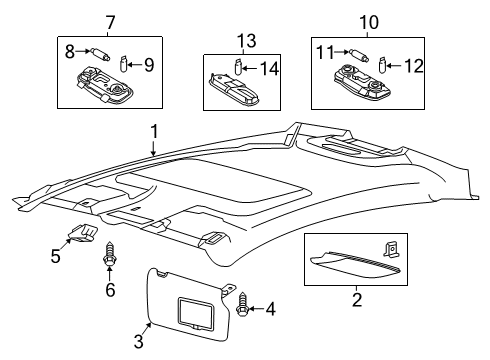 2016 Ford Fiesta Interior Trim - Roof Cargo Lamp Bulb Diagram for AM5Z-13466-A