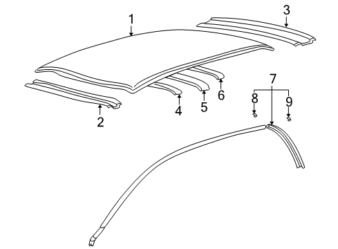 2003 Hyundai XG350 Roof & Components Moulding Assembly-Drip Rail, LH Diagram for 82850-39000