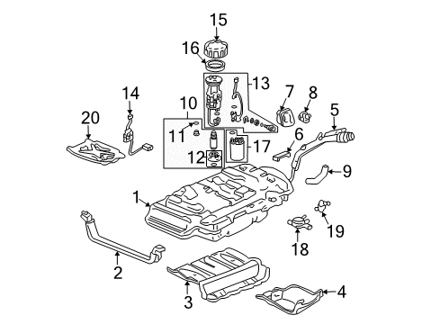 2003 Acura MDX Filters Meter Diagram for 17630-S3V-A51