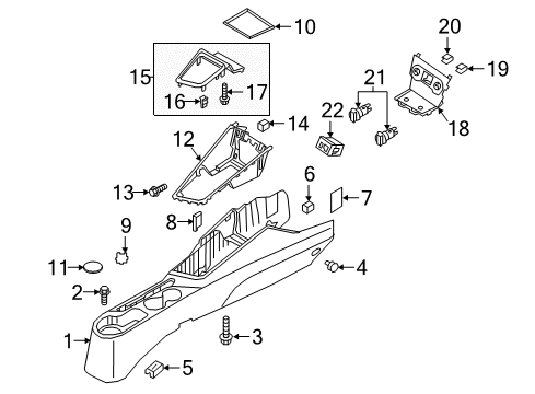 2021 Hyundai Accent Console Console-Floor Diagram for 84611-J0000