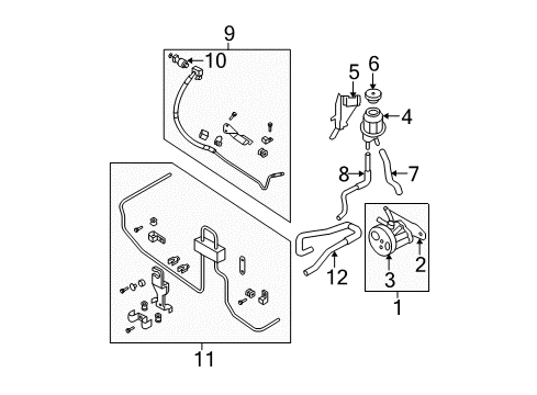 2016 Nissan Frontier P/S Pump & Hoses, Steering Gear & Linkage Pump Power Steering Diagram for 49110-9BA0A