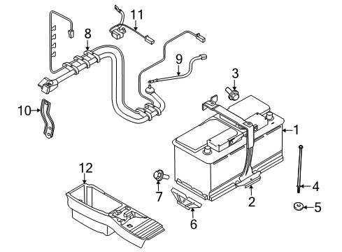 2010 BMW X6 Battery Battery Cover Diagram for 51476981050