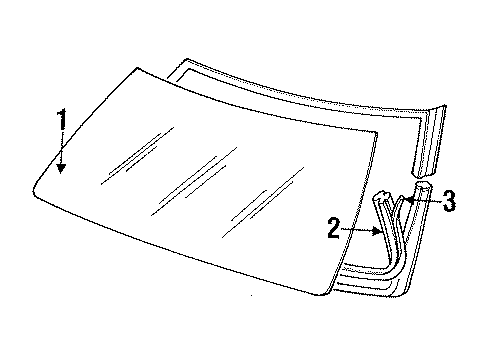 1990 Dodge D350 Windshield Glass WEATHERSTRIP-Assembly-Windshield Glass Diagram for 4212495