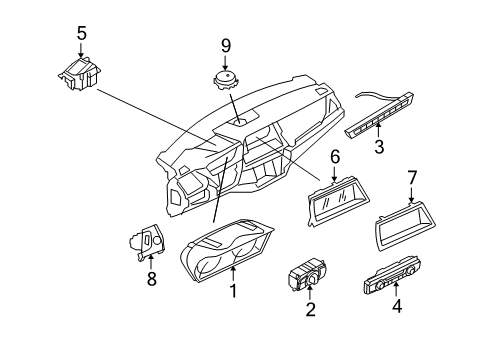 2008 BMW X5 A/C & Heater Control Units Instrument Cluster Speedometer Diagram for 62109236812