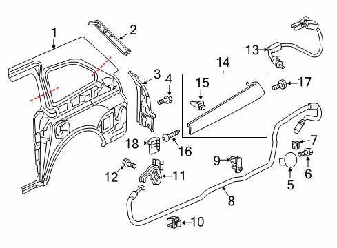 2015 Honda Odyssey Side Panel & Components Opener Assy., Fuel *NH686L* (LIGHT WARM GRAY) Diagram for 74882-SHJ-A01ZH