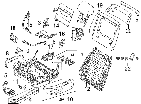 1997 BMW 740i Front Seat Components Switch Seat Adjusting Front Right Diagram for 61318373742