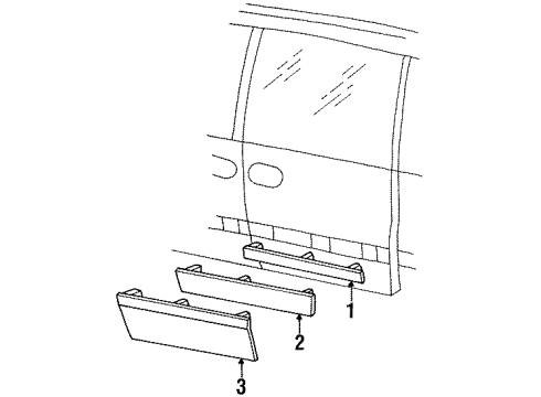 1996 Dodge Caravan Exterior Trim - Side Loading Door Molding Diagram for JP52SJ3