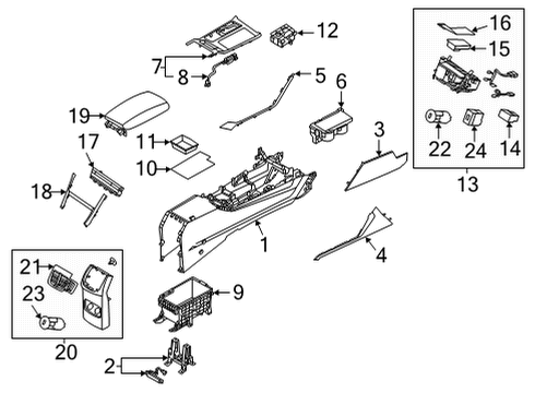 2020 Kia Cadenza A/C & Heater Control Units Bezel-Shift Lever Diagram for 84652F6AB0