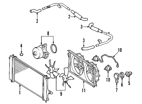 2003 Toyota MR2 Spyder Powertrain Control Fan Motor Diagram for 16363-22050