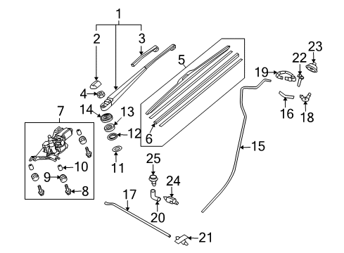 2012 Honda Crosstour Wiper & Washer Components Collar Diagram for 76702-S9A-003