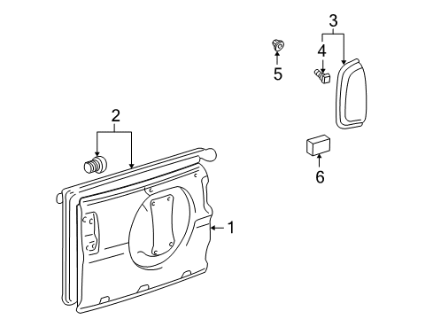 1998 Toyota RAV4 Back Door - Door & Components Hinge Cover Diagram for 68851-42010