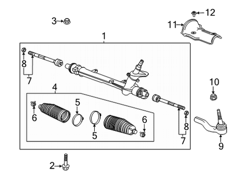 2021 Chevrolet Trailblazer Steering Column & Wheel, Steering Gear & Linkage Gear Assembly Diagram for 42745903