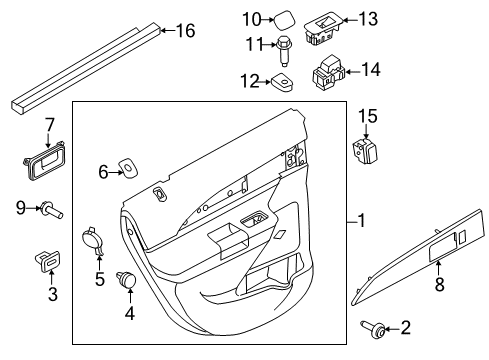 2014 Lincoln MKX Heated Seats Door Trim Panel Cover Diagram for BT4Z-78274W30-AB