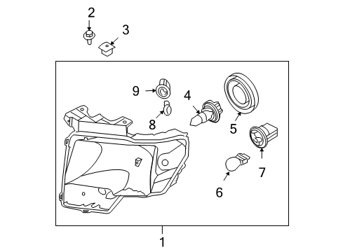 2009 Ford F-150 Headlamps Boot Diagram for 9L3Z-13N019-A