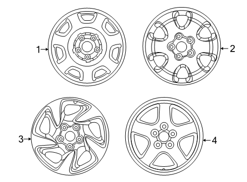 1997 Toyota RAV4 Wheels Wheel, Alloy Diagram for 42611-42070