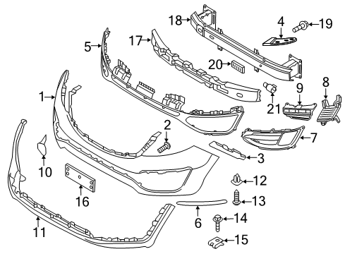 2014 Kia Sportage Front Bumper MOULDING Assembly-Front Bumper Diagram for 865813W000