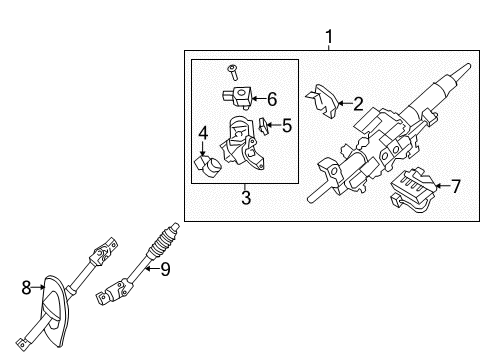 2020 Toyota Tundra Ignition Lock Column Assembly Diagram for 45250-0C340