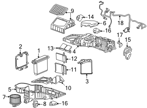 2008 Hummer H2 Air Conditioner Front AC Hose Diagram for 15886917
