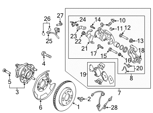 2018 Hyundai Elantra Rear Brakes Spring-Return RH Diagram for 582640U000