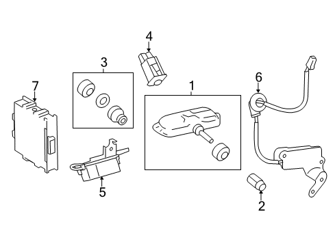 2017 Lexus ES350 Tire Pressure Monitoring Smart Key Computer Assembly Diagram for 89990-33611