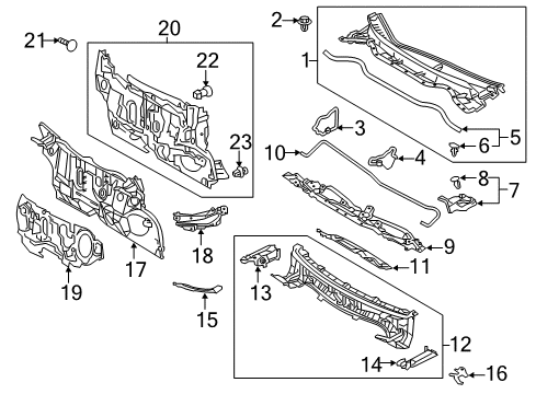 2018 Toyota Corolla iM Cowl Extension Diagram for 53716-12060