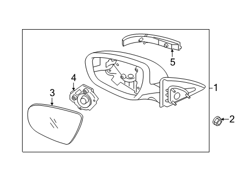 2014 Kia Optima Mirrors Outside Rear View Mirror Assembly, Left Diagram for 876104C501