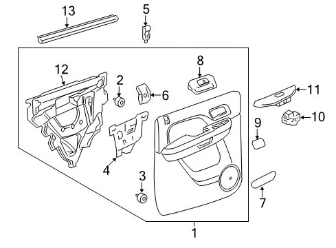 2010 Cadillac Escalade EXT Interior Trim - Rear Door Handle Asm-Rear Side Door Inside *Cashmere Diagram for 22861093